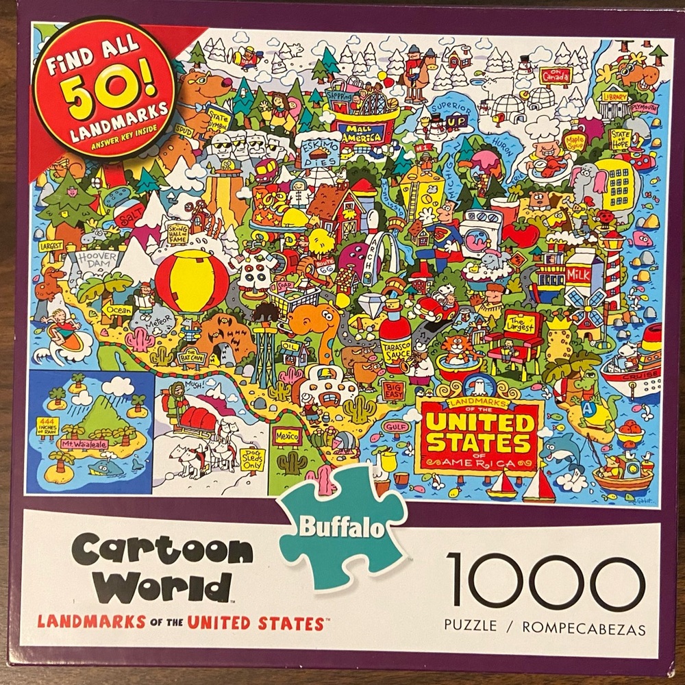 🧩2/$14!! 1000 piece Landmarks jigsaw puzzle by Buffalo Games